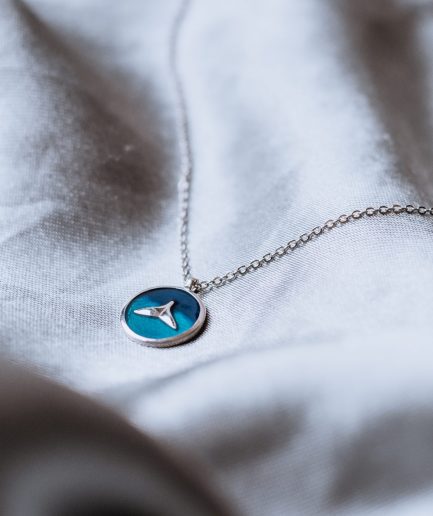 Sterling Silver Enamel Fish Minimalist Necklace