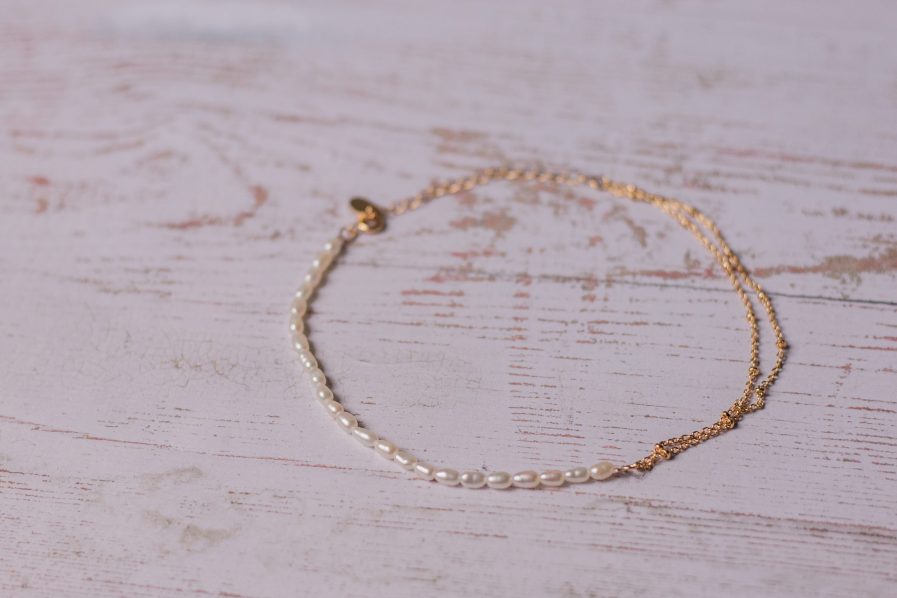 Minimalist Freshwater Pearl Anklet