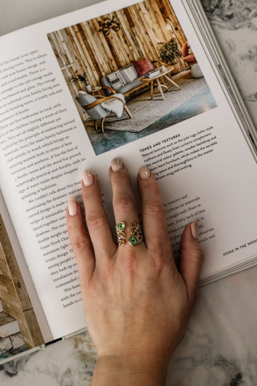 Orange Sapphires and Peridots Ring