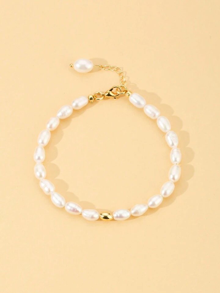 Women Bracelet Beaded With Freshwater Pearls Usa