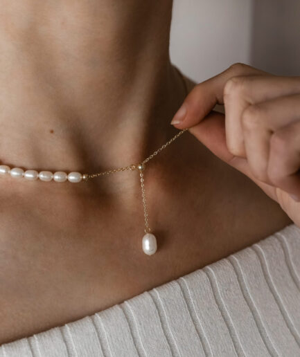 Fresh Water Millet Shaped Pearl Necklace