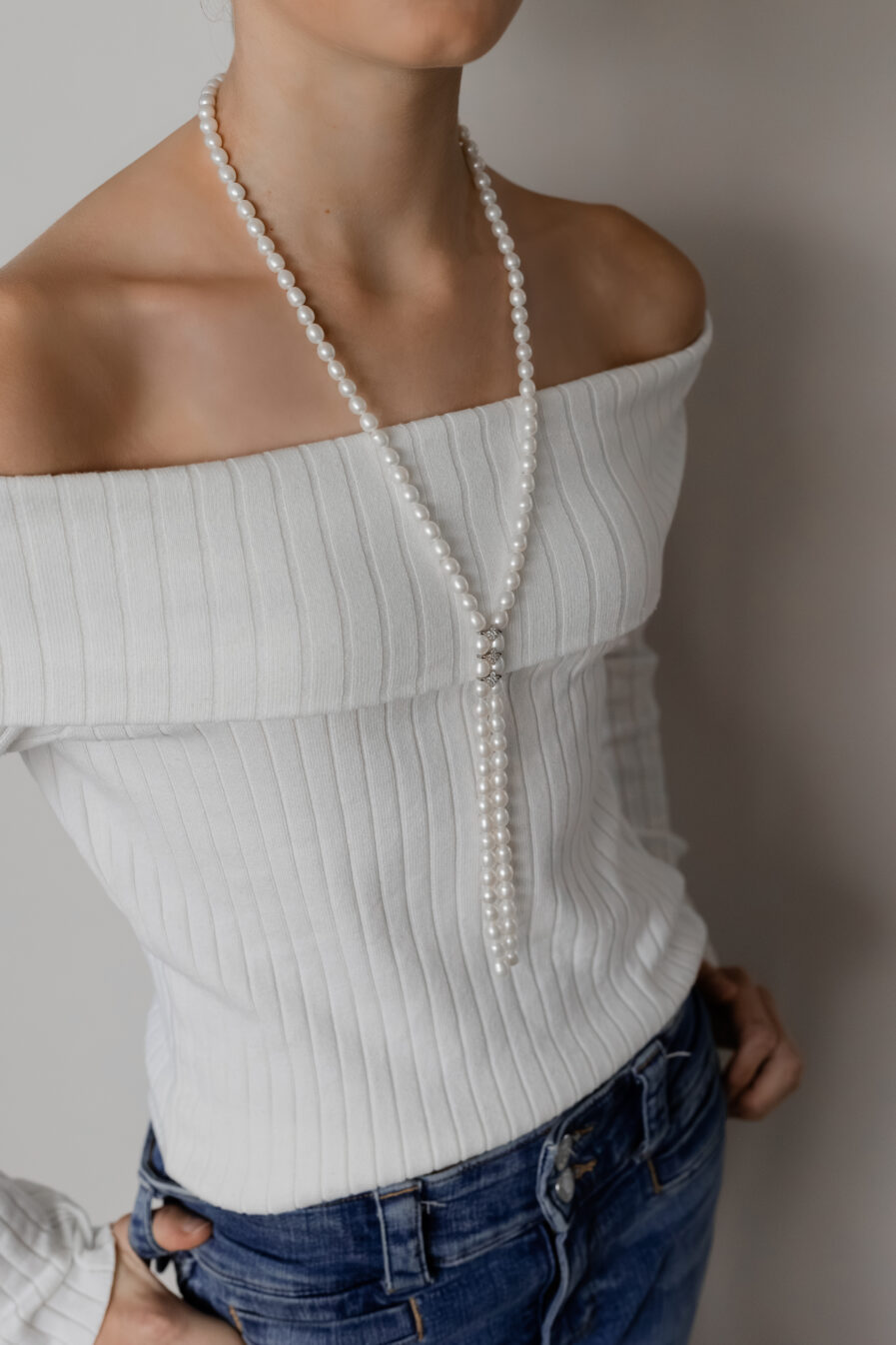 Long Necklace Women's Pearl Necklace